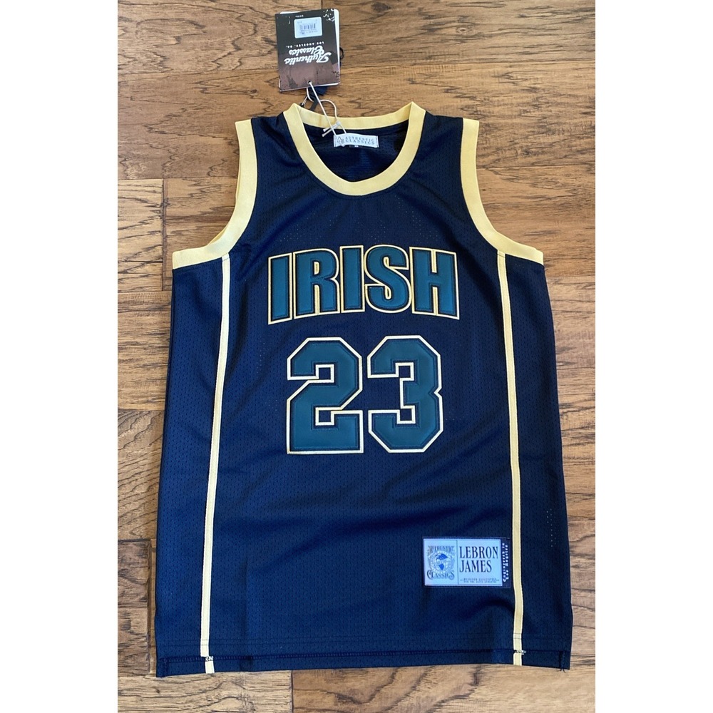 Headgear St Vincent Irish Lebron James Basketball High School Jersey Black Sz Sm